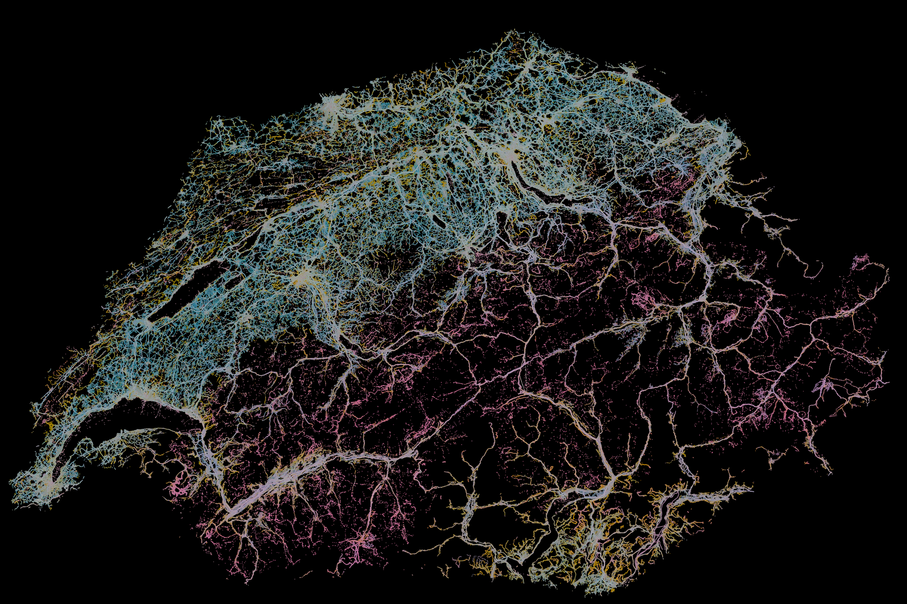 Current visual profiles at photographed locations across Switzerland